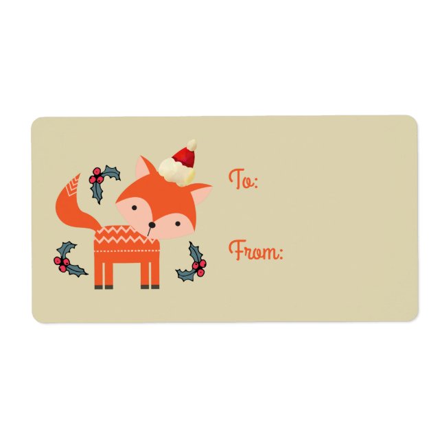 Renard Orange À Santa Hat Cute Retro Cadeau de Noë (Devant)