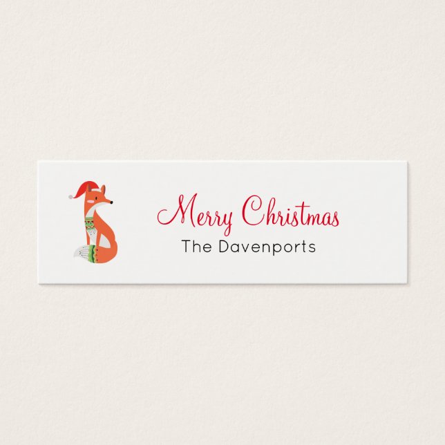 Renard orange en chapeau rouge Noël Joyeux Noël (Devant)