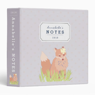 Renard rouge avec Classeur de point Polka violet p