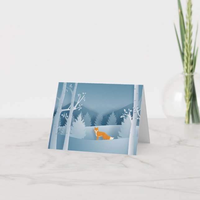 Renard rouge coloré en hiver (Devant)