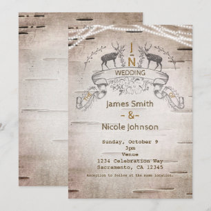 Renard rustique & Branches Invitations de mariage