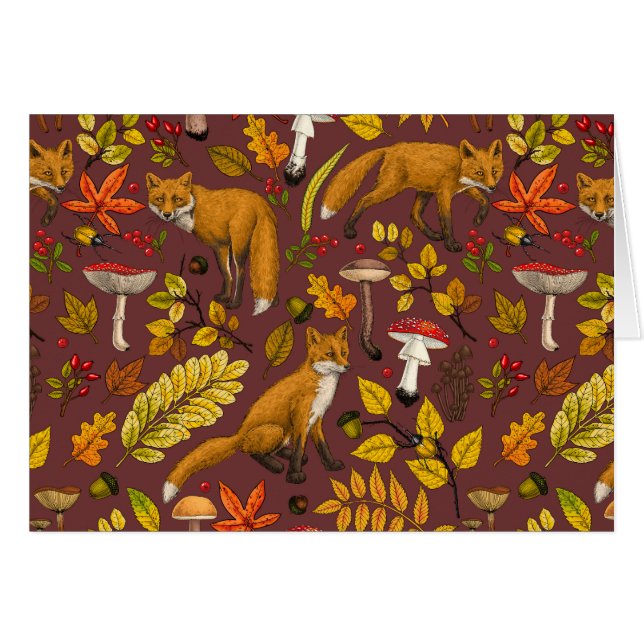 Renards d'automne sur chocolat brun (Devant horizontal)