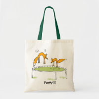 Renards sur le sac de trempoline
