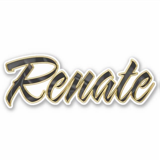 Renate black gold lettering sticker (Front)