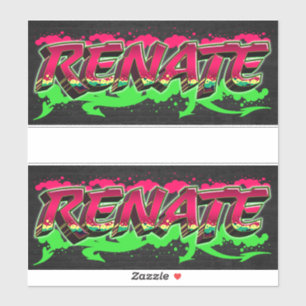 Renate First Name Graffiti Sticker