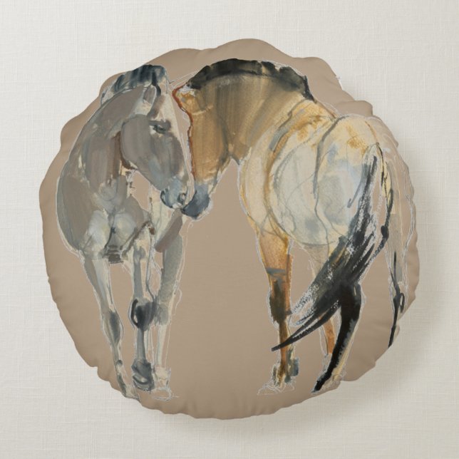 Rencontre Round Pillow (Back)