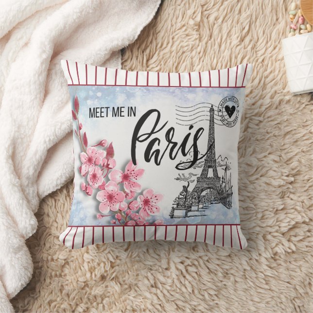 Rencontrez-moi à Paris Oreiller Carré (Couverture)
