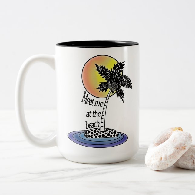 Rencontrez-moi au Beach Coffee Mug (Avec donut)