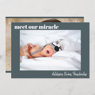 Rencontrez notre miracle  Baby Boy Faire-part de n