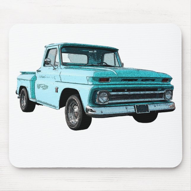 Rendering of a blue 1964 Chevy pick up. Mouse Pad (Front)