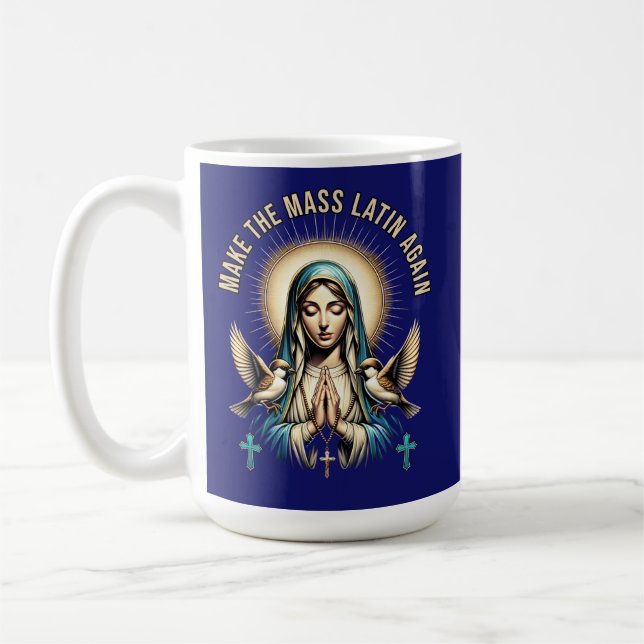 Rendez la messe latine Vierge Marie Mug (Gauche)
