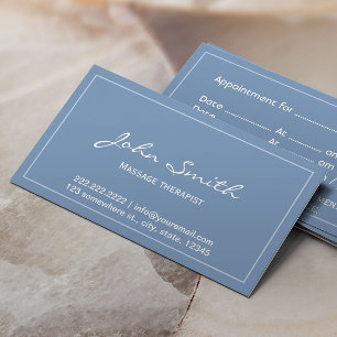 Rendez-vous bleu simple de thérapie de massage