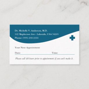 Rendez-vous Carte de patient professionnel de médecin médical