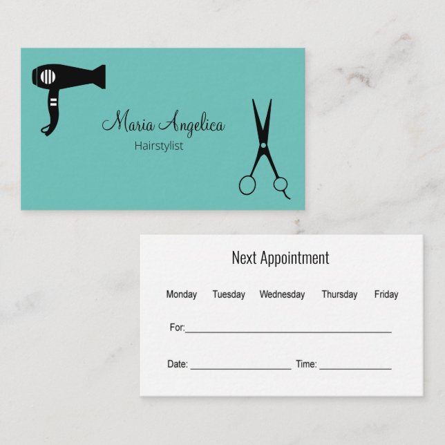 Rendez-vous Carte de visite coiffeuse (Devant / Derrière)