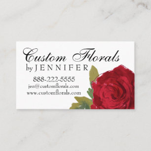 Rendez-vous Carte de visite de rose rouge, fleuriste, coiffeur
