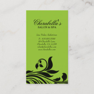 Rendez-vous Carte de visite de salon Élégant citron vert noir
