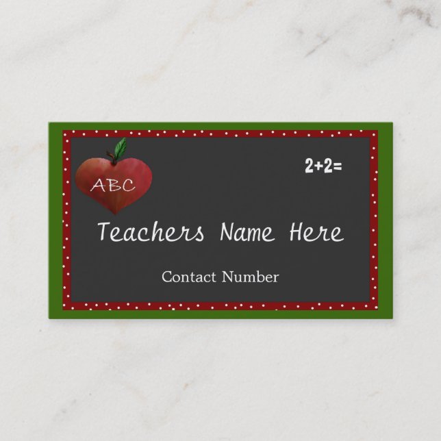 Rendez-vous Carte de visite personnalisable de professeurs (Devant)