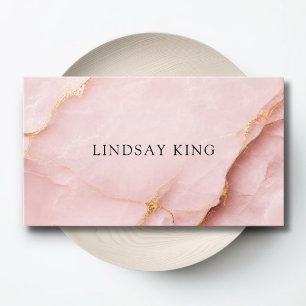 Rendez-vous Carte de visite QR Code en marbre rose élégant