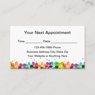 Rendez-vous Carte de visite simple et colorée de rappel de ren