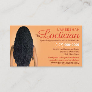 Rendez-vous Cheveux tressant le modèle de carte de visite de