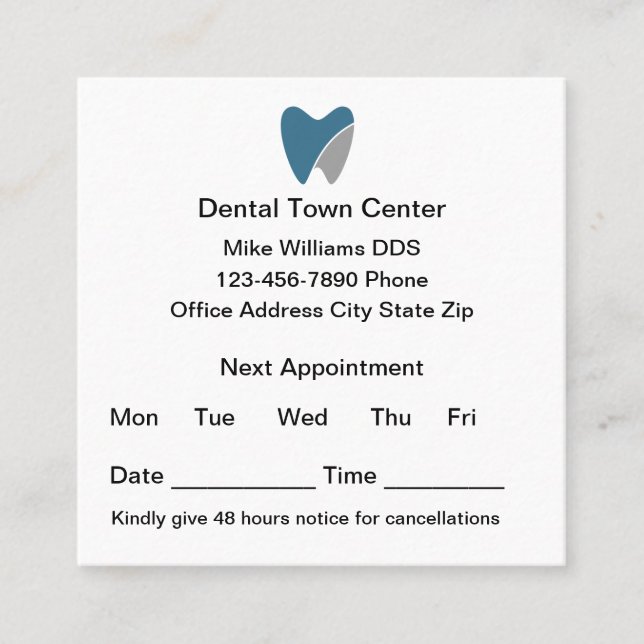 Rendez-vous chez un dentiste Carte de visite (Devant)