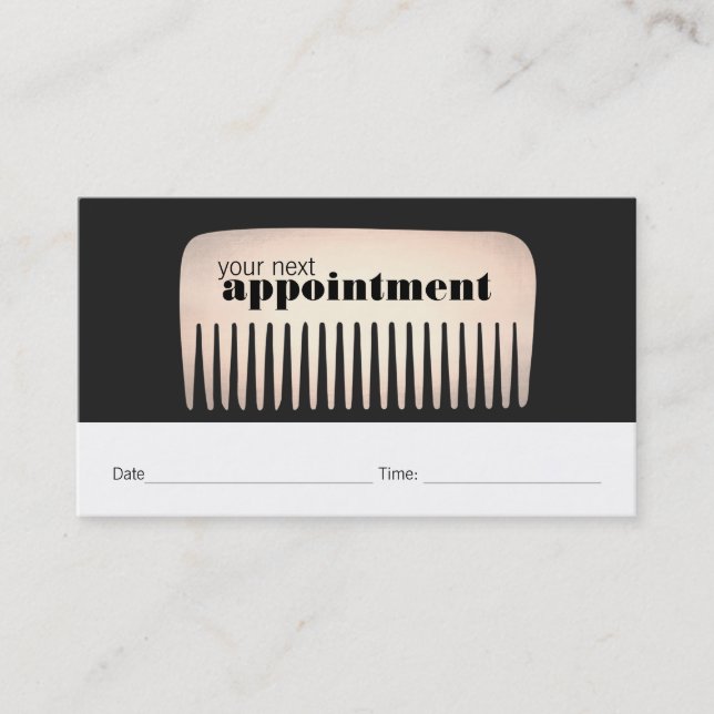 Rendez-vous Coiffeuse Gold Comb Coiffeuse Salon Carte de rende (Devant)