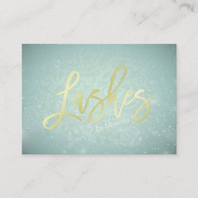 Rendez-vous de maquillage de script Blue Gold Lash (Devant)