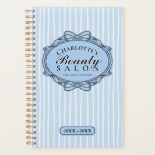 Rendez-vous de salon de beauté à cadre de noeud or