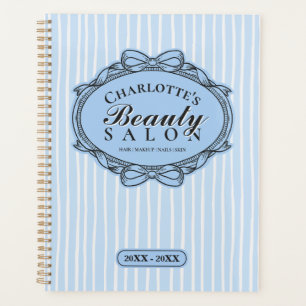 Rendez-vous de salon de beauté à cadre de ruban or