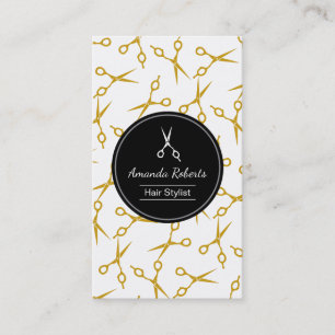 Rendez-vous de salon de coiffure de ciseaux d'or