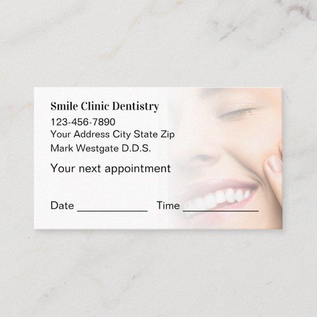 Rendez-vous des dentistes Cartes de visite  (Devant)