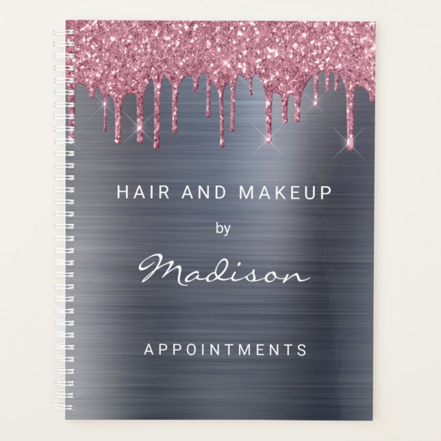 Rendez-vous en argent stylish Pink Glitter Drip (Devant)