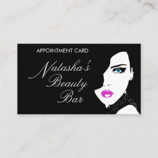 Rendez-vous Fashion Girl Black Rose Beauté Carte de rendez-vou