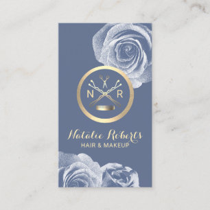 Rendez-vous floral bleu scissor Comb