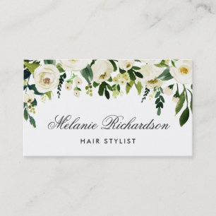 Rendez-vous floral vert et blanc B de coiffeur