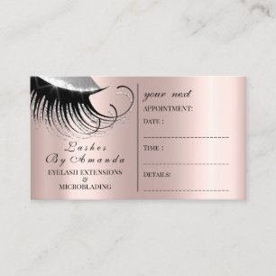 Rendez-vous Mèches roses de maquilleur de carte de rendez-vou