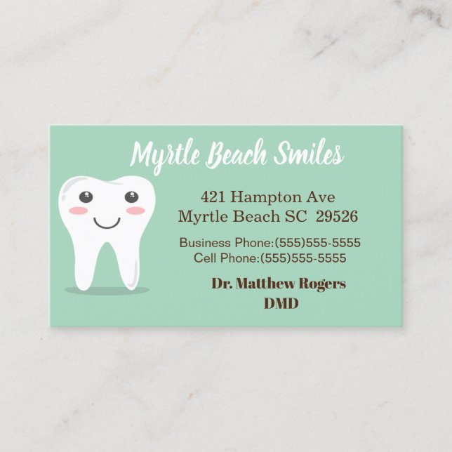 Rendez-vous Nomination d'un dentiste et Carte de visite (Devant)