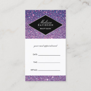 Rendez-vous Parties scintillant violette et carte de rendez-vo