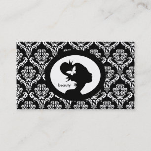 Rendez-vous Silhouette de femme de papillon de carte de