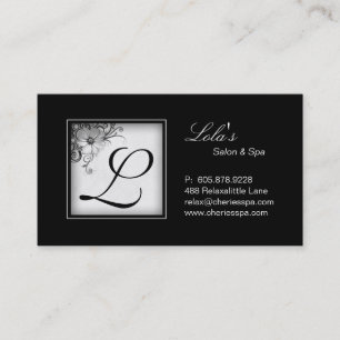 Rendez-vous Spa - carte de visite 2 de BW de monogramme de