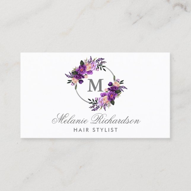Rendez-vous violet pourpre floral M de coiffeur (Devant)
