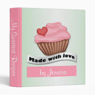 Rendu avec amour classeur rose et vert de recette