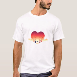 rendy Melted Gradient Heart Graphic T-Shirt 