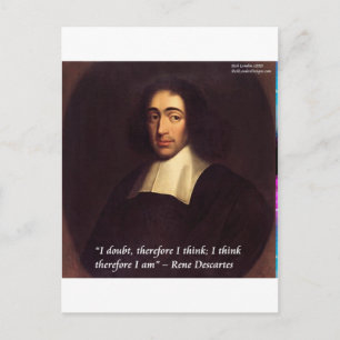 Rene Descarte I Think Therefore I Am Quote Postcard