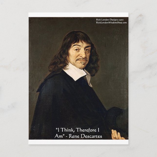 René Descartes "Je pense donc" Cadeaux & Cartes (Devant)