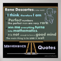 Rene Descartes Mathematics Posters Quotes