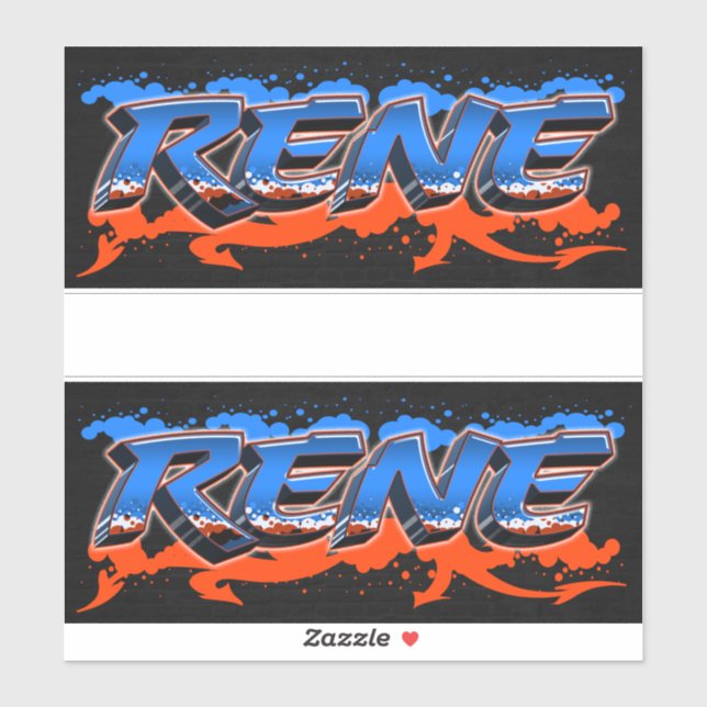 Rene First Name Name Graffiti Decal Sticker (Sheet)