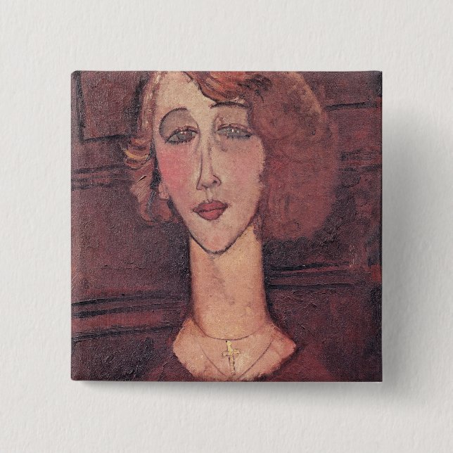 Renee, 1917 2 inch square button (Front)