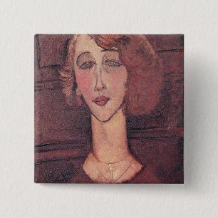 Renee, 1917 2 inch square button