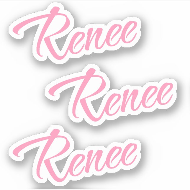 Renee Decorative Name in Pink x3 Sticker (Front)